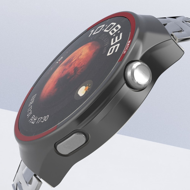 For Huawei Watch 4 Pro Watch Case Beskyttelsesveske - Svart+Rød