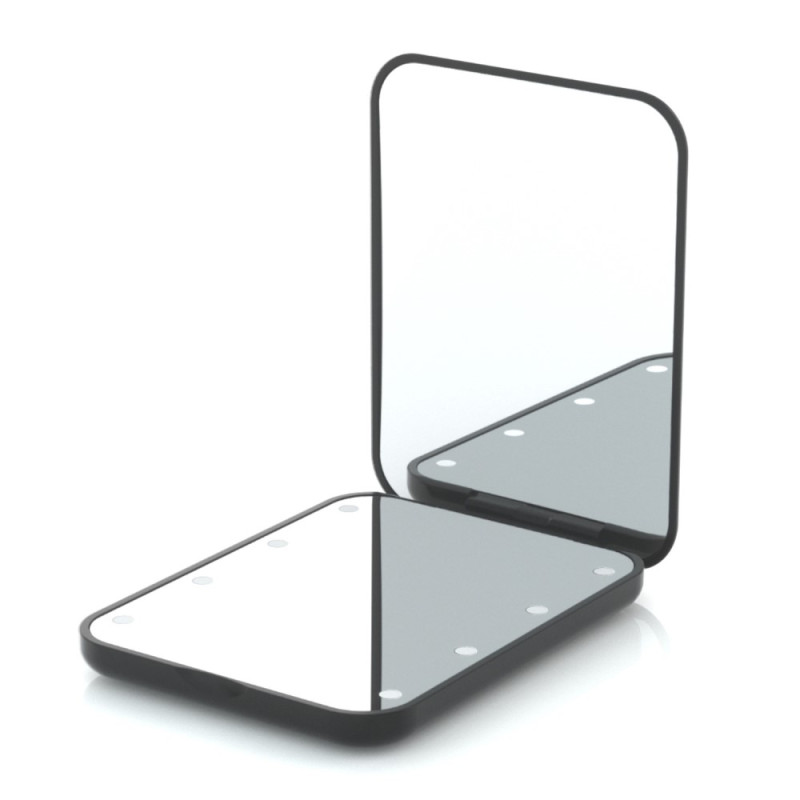 double sided makeup mirror LED light folding 2X magnification mirror