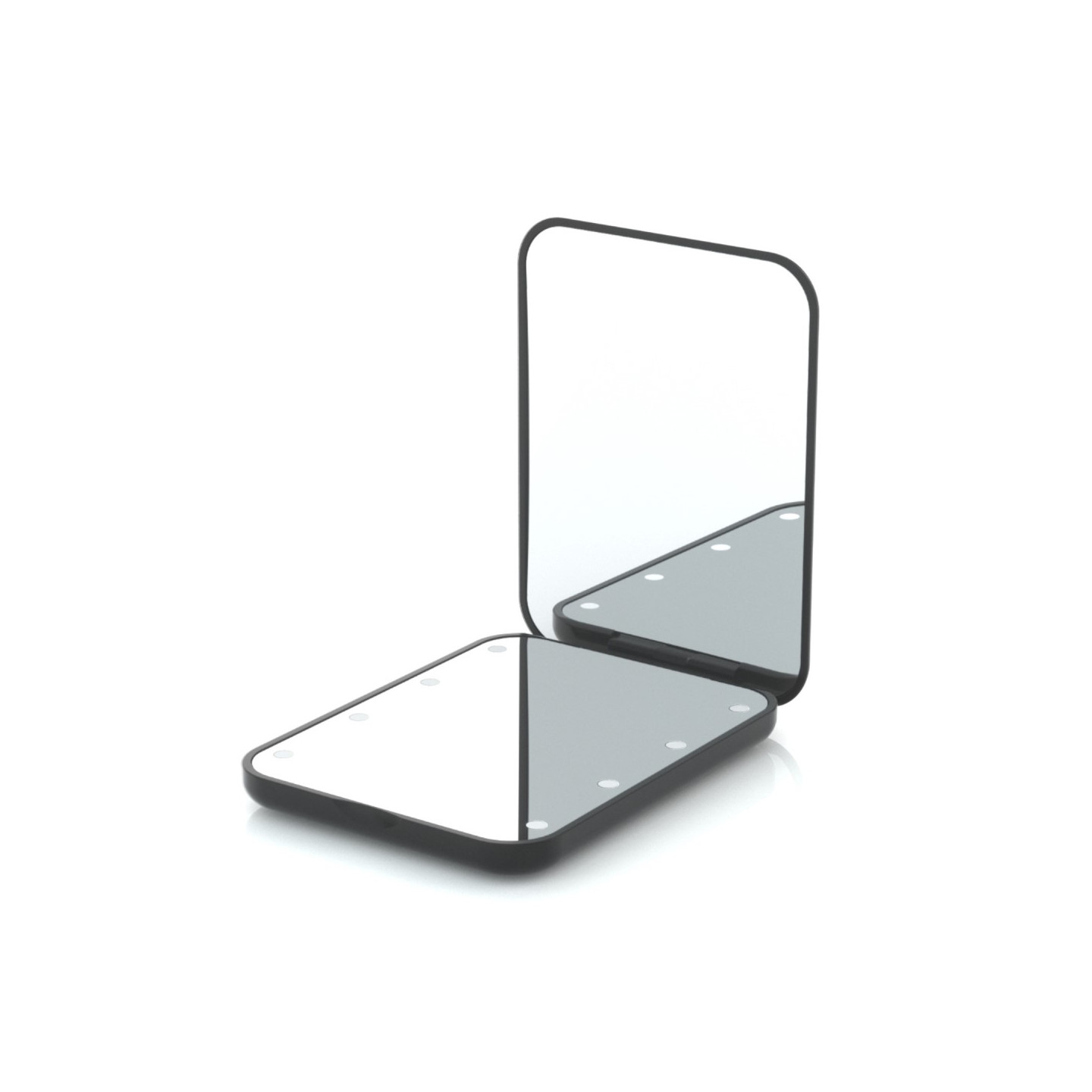 double sided makeup mirror LED light folding 2X magnification mirror