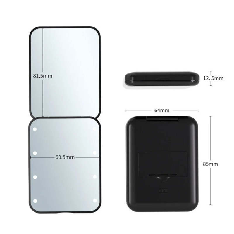 double sided makeup mirror LED light folding 2X magnification mirror