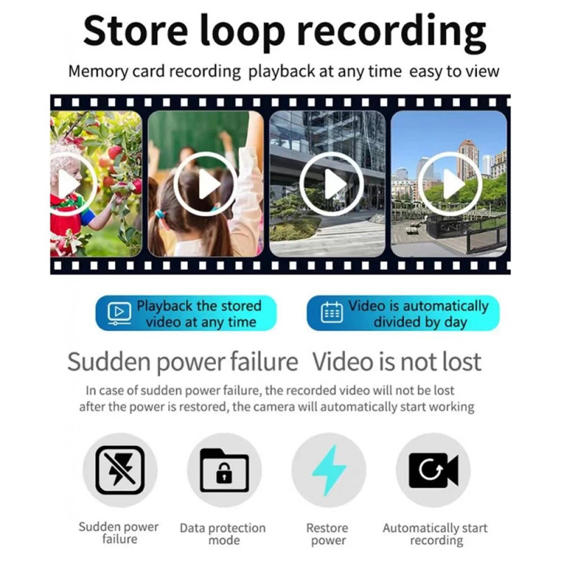 WiFi Camera 1080P HD Magnetic Surveillance Spy without Night Vision