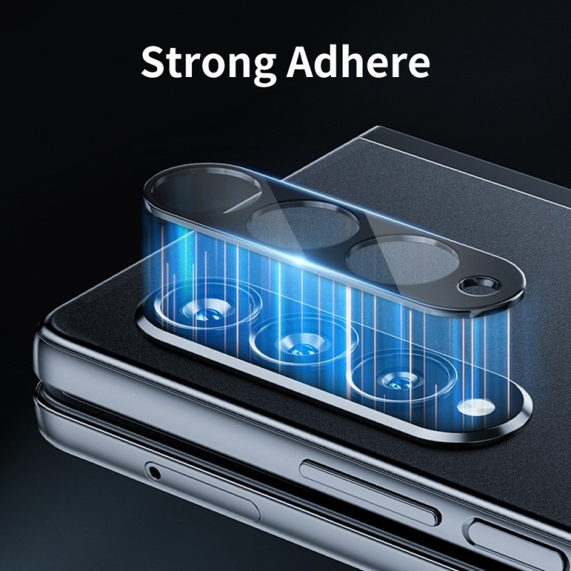 HAT PRINCE 2Pcs For Samsung Galaxy Z Fold6 5G Camera Lens Protector Tempered Glass Phone Lens Film - Black