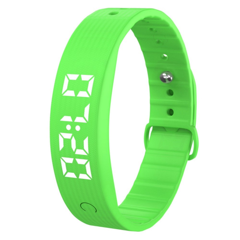 Smart bracelet vibrating alarm sleep monitoring digital display - Green
