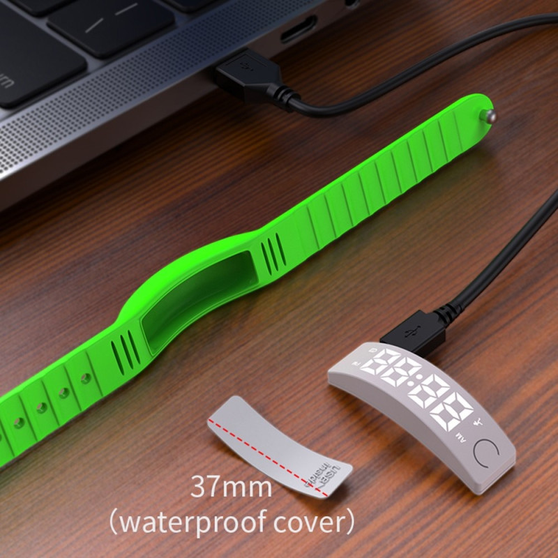 Smart bracelet vibrating alarm sleep monitoring digital display - Green