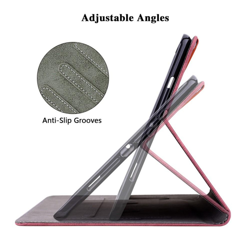 Til Nokia T21 Taske Imprintet Cute Tiger Tablet Cover Kortholder - Rød