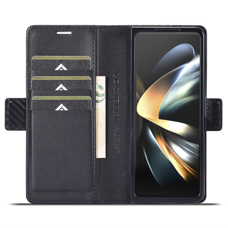 LC.IMEEKE til Samsung Galaxy Z Fold6 5G - deksel med karbonfiberstruktur og magnetisk lukking