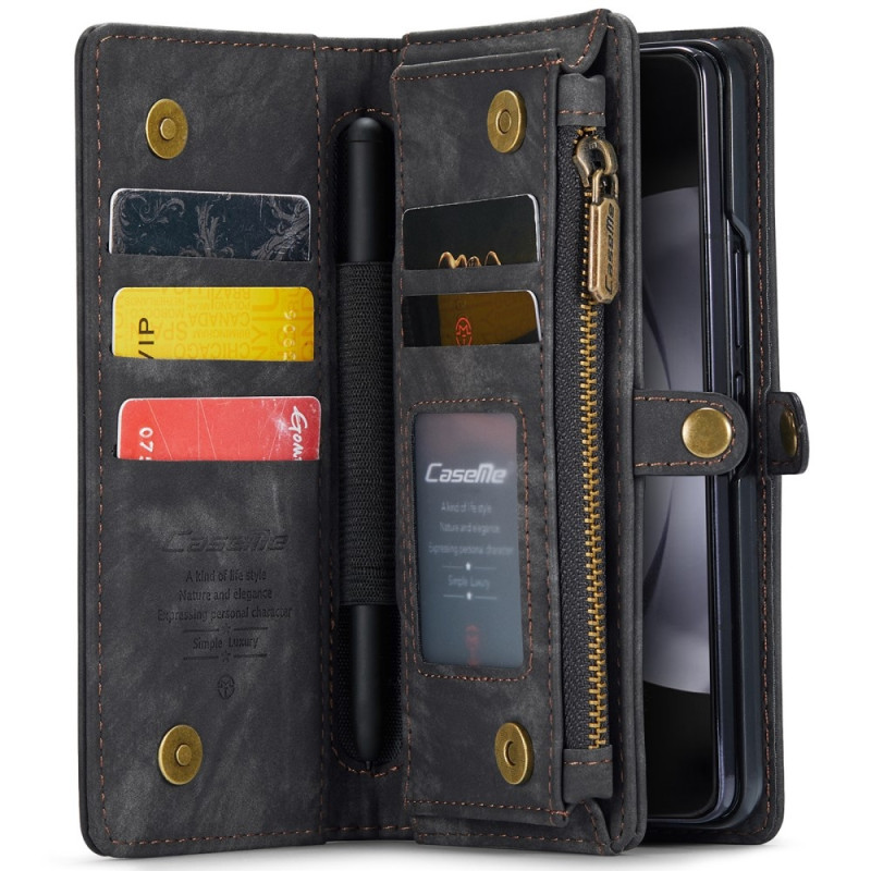 Samsung Galaxy Z Fold6 CASEME Multiple Card Slots Stand Phone Cover - Black
