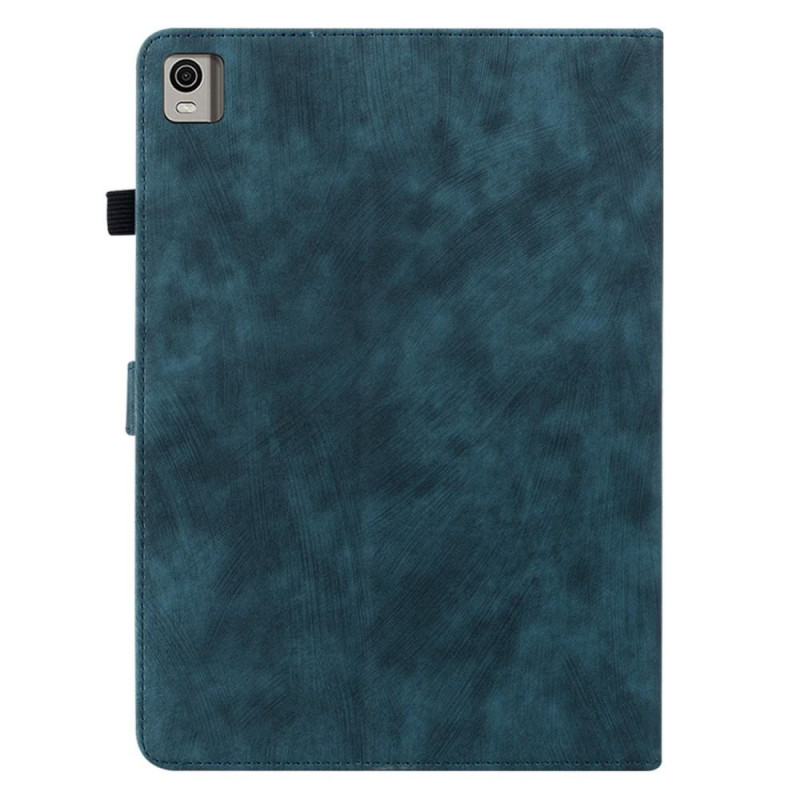 For Nokia T21 Case Imprinted Cute Tiger Tablet Cover Card Holder - Blue