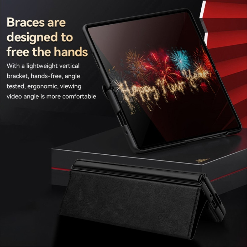 SULADA For Samsung Galaxy Z Fold6 5G Case PU Leather+PC Anti - Drop Stand Phone Case