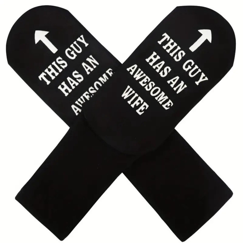 Funny Socks Men Breathable Cotton Non-Slip "This Guy Has An Awesome Wife"