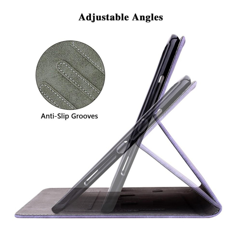 For Nokia T21 Case Imprinted Cute Tiger Tablet Cover Card Holder - Purple