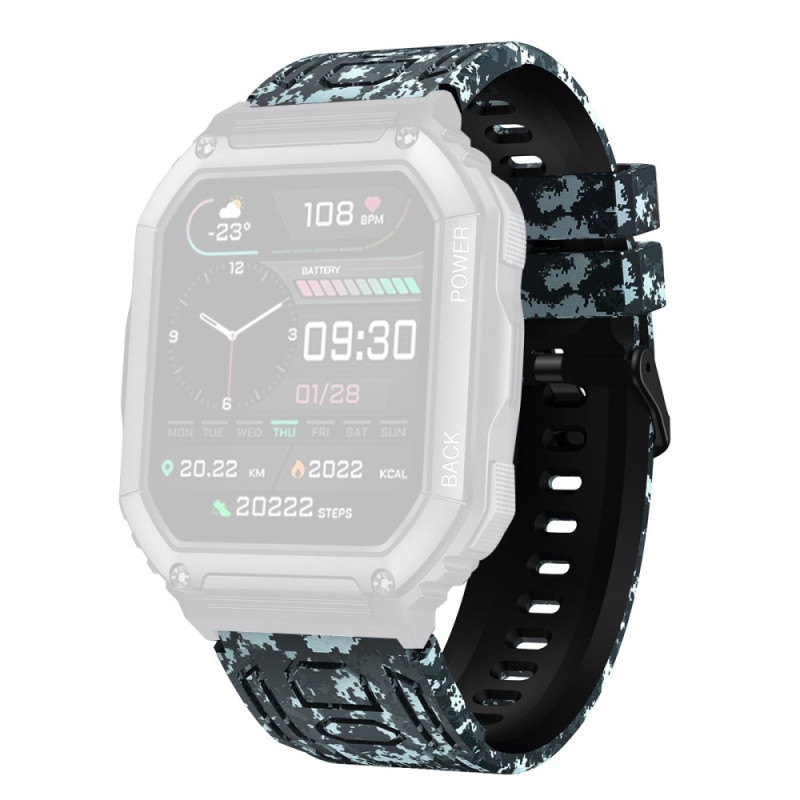 Armbånd Til Garmin Fenix 7/7 Pro/6/5 22mm Silikon - Camouflage Svart