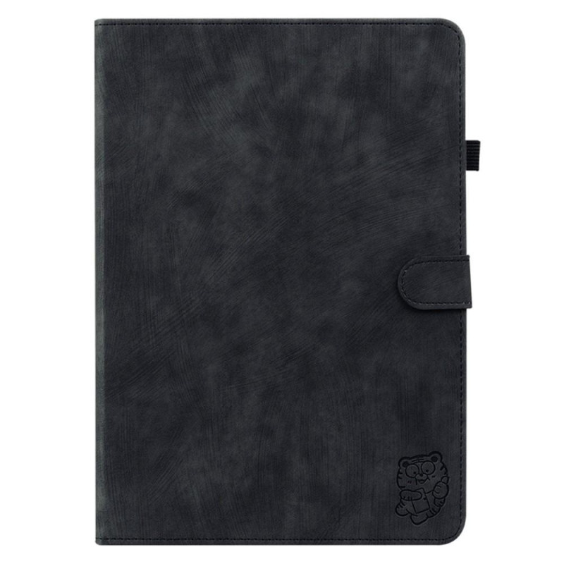 Nokia T21 Deksel med Trykt Søt Tiger + Kortholder - Svart