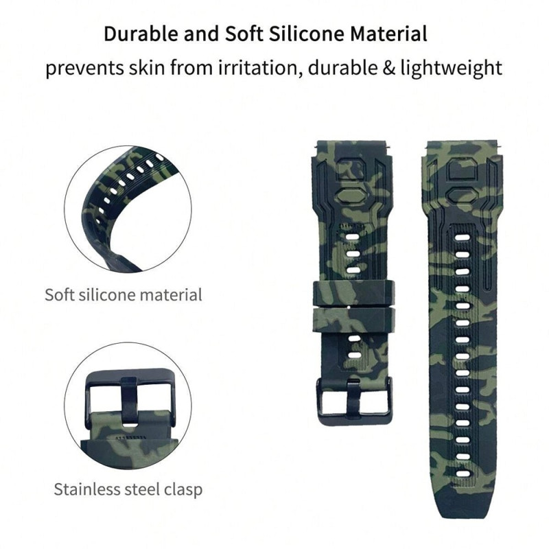 Wristband For Garmin Fenix 7 / 7 Pro / 6 / 5 22mm Silicone - Green