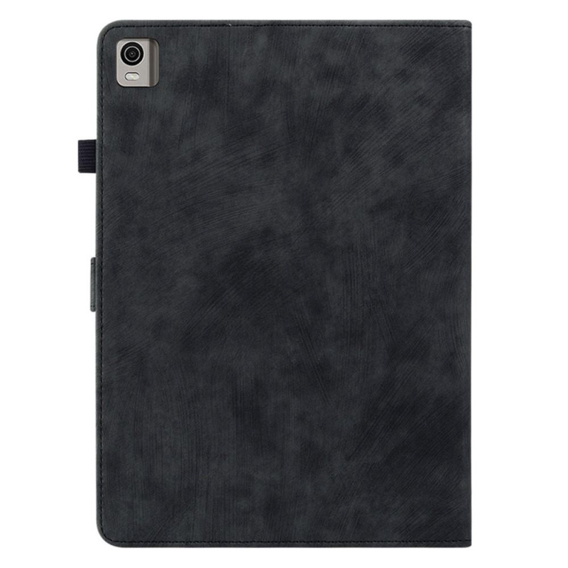 Til Nokia T21 Taske Imprintet Cute Tiger Tablet Cover Kortholder - Sort