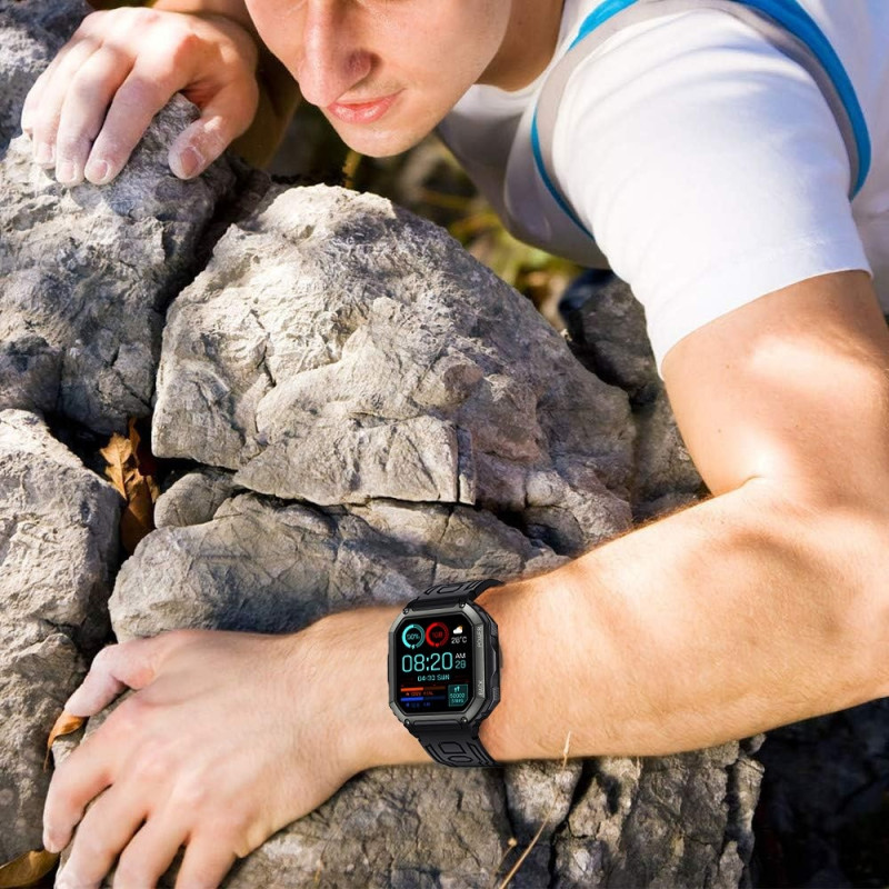 Ranneke Garmin Fenix 7 / 7 Pro / 6 / 5 22 mm silikonille - Musta