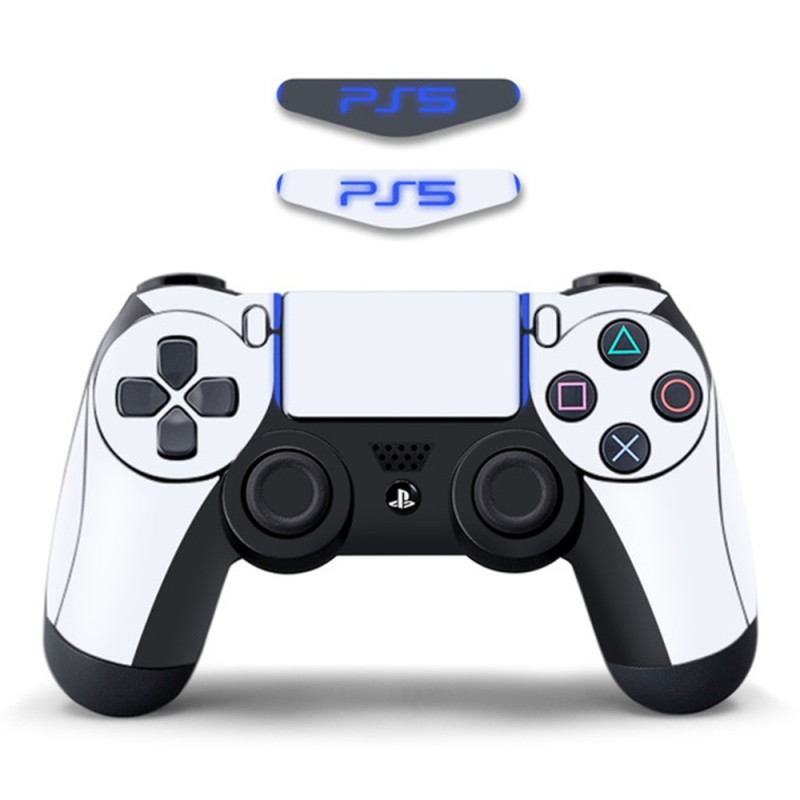 Til Sony PS4 / PS4 Slim Game Controller Decal Aftagelig - Hvid