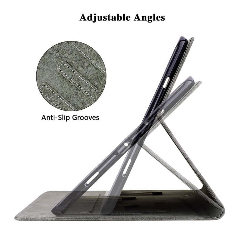 For Nokia T21 Case Imprinted Cute Tiger Tablet Cover Card Holder - Grey