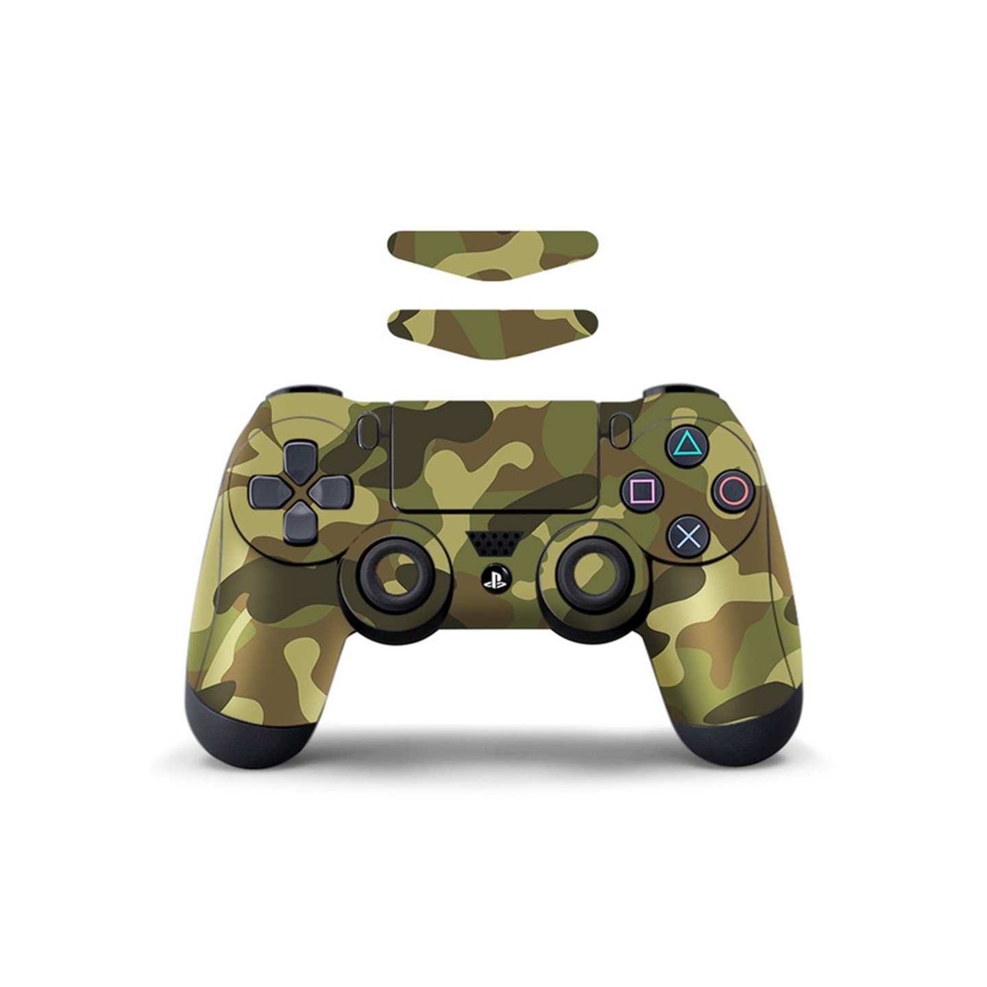Til Sony PS4 / PS4 Slim Game Controller Decal Aftagelig - Grøn Camouflage