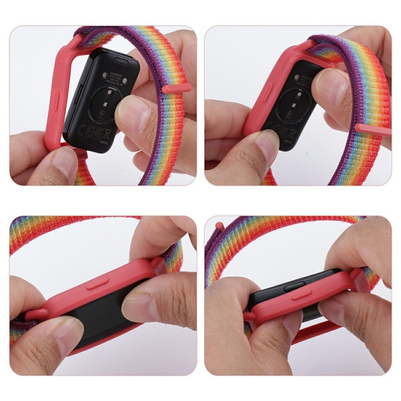 Til Huawei Band 8/9 Nylon klokkebånd integrert beskyttelsesveske