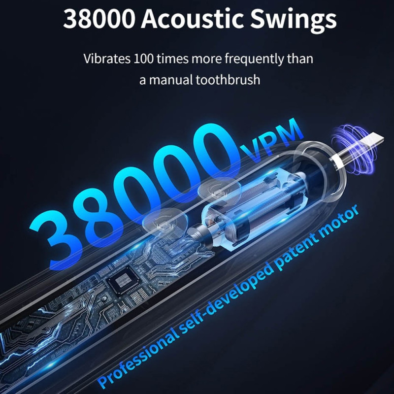 Sähköhammasharja Vedenpitävä Ladattava 8 harjaspäätä - Vaaleanpunainen