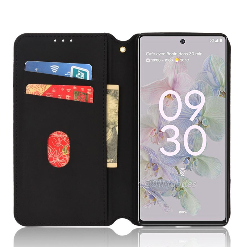 Rhombus Wallet Case for Google Pixel 6a - Black