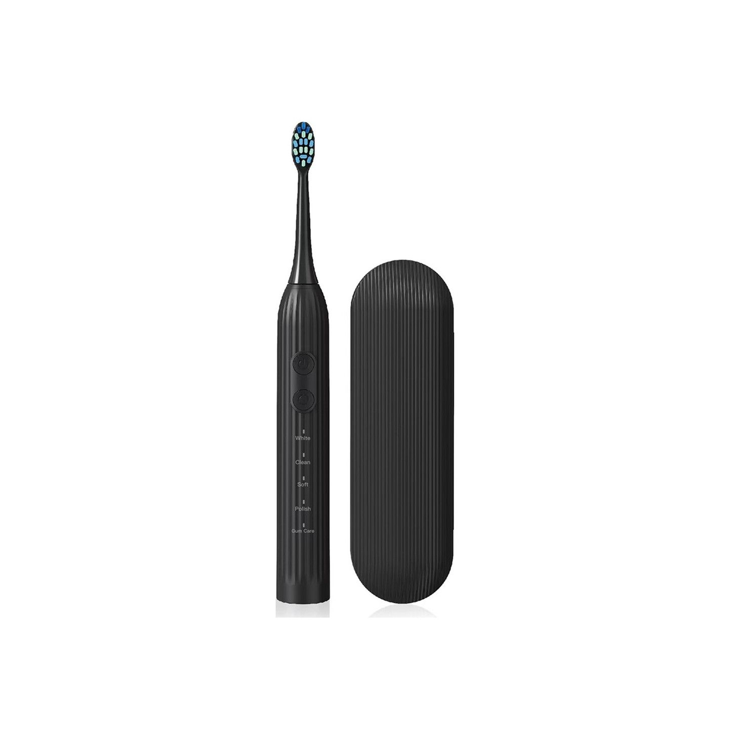 Electric Toothbrush Waterproof Rechargeable 8 brush heads - Black