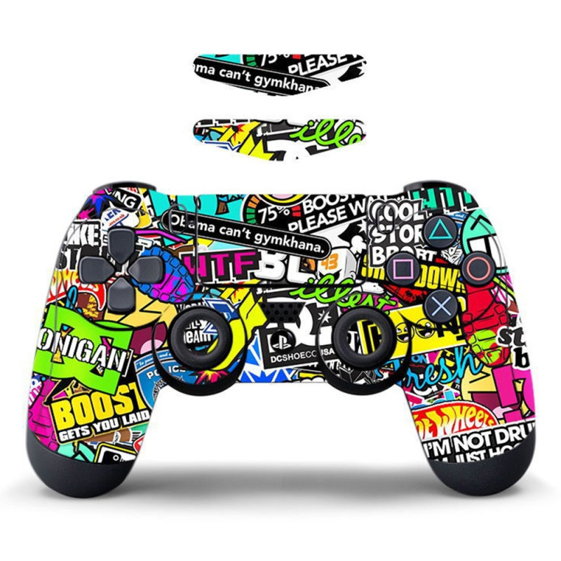 Sony PS4 / PS4 Slim Game Controller Irrotettava tarra - Graffiti