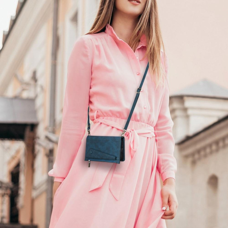 ESEBLE vetoketjullinen puhelinkotelon hihna Google Pixel 6a: lle - sininen