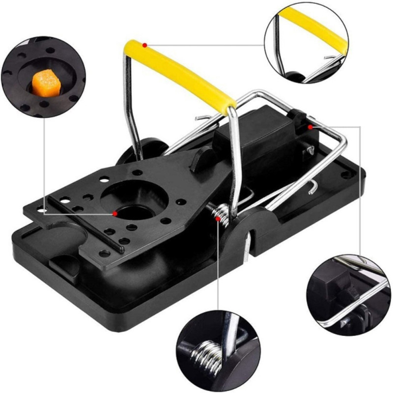 6 kpl Sarja Uudelleenkäytettäviä Mekaanisia Metallijousi Hiirenloukkua Herkkä