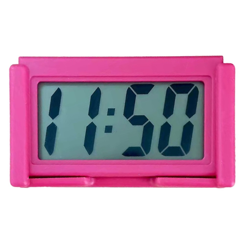 Mini Portable Simple Quiet Digital Clock Car Home Electronic - Rose