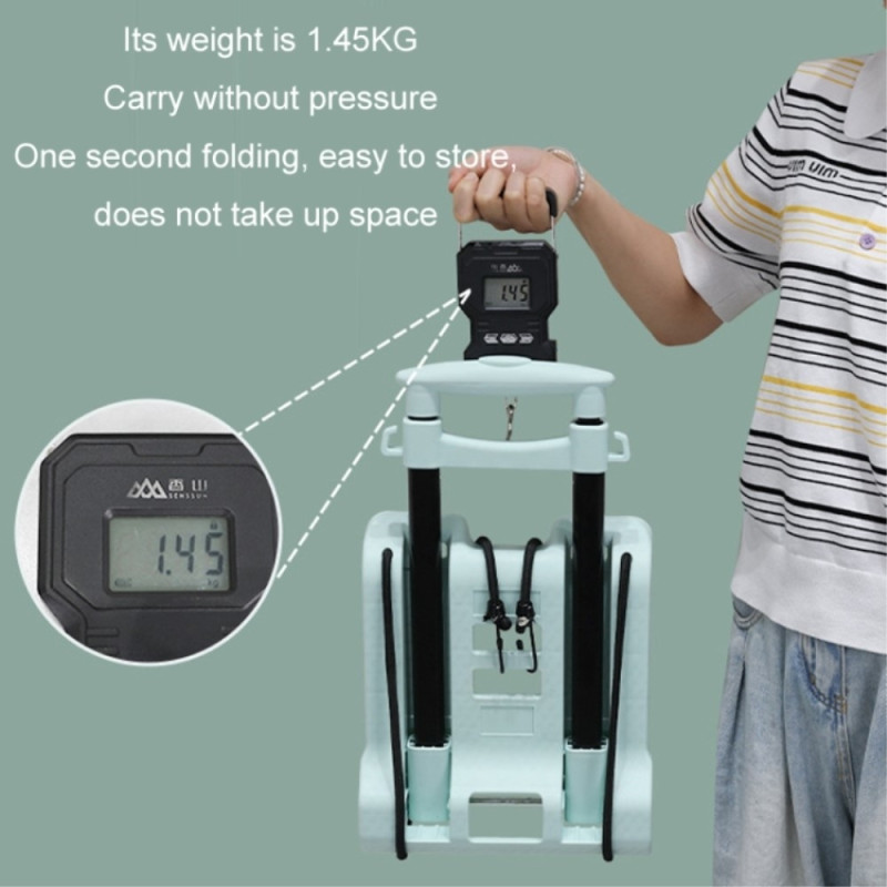 Taitettava Ostoskärry 2 - Pyörällä ja Säilytyslaukulla - Musta