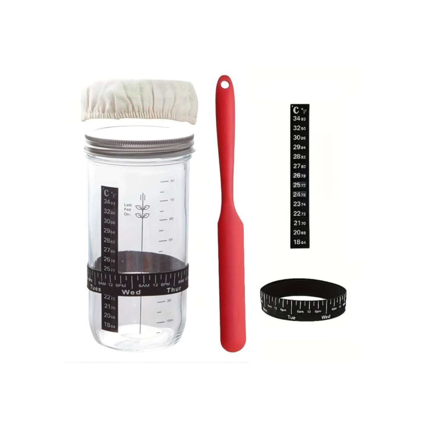 Sourdough 730ml Fermentation jar Glass baking accessory starter container