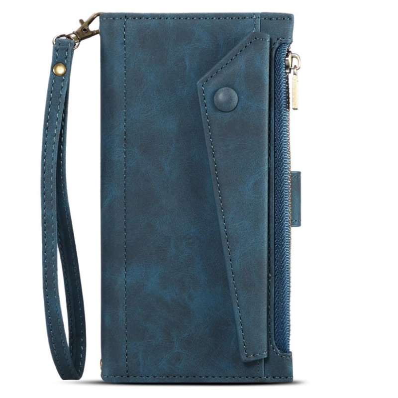 ESEBLE Zipper Phone Cover Case Strap for Google Pixel 6a - Blue