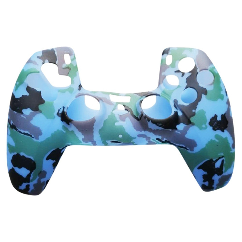 Playstation 5/PS5 Silikon Huddeksel - Mønster Camo Blå