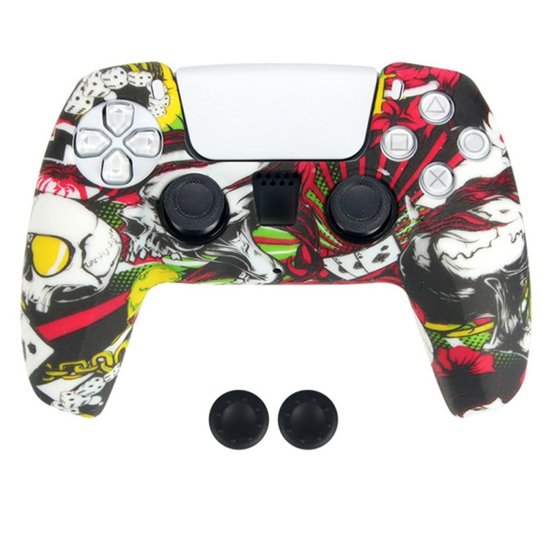 DATA FROG til Sony Playstation 5 Silikondeksel Spillkontrollerdeksel med 2 vippedeksler