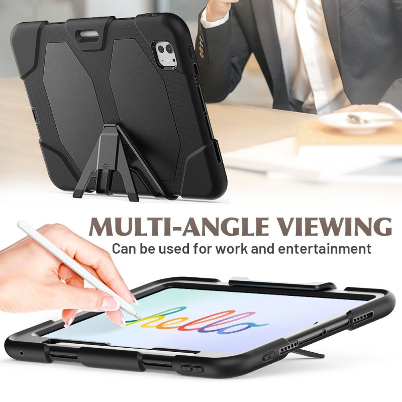 Til iPad Pro 11 (2024) Deksel Stand Shame Protector PC+Silikon - Svart
