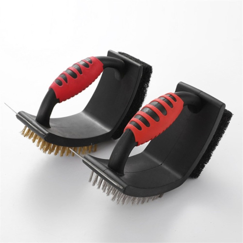 3 - in - 1 Brush grill cleaning BBQ brush Scraping wire brush