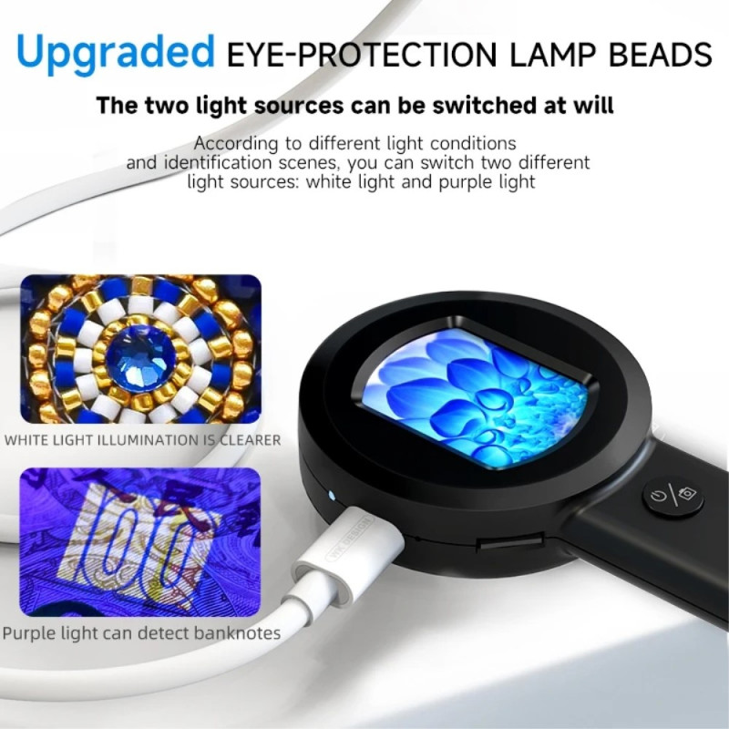 2 - inch IPS HD Shoot & Record with this Magnifier. Led light