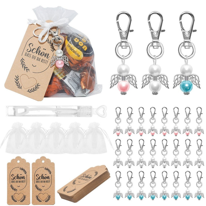 100 pcs Party Wedding Invitation Gift Package Angel Wing Charm