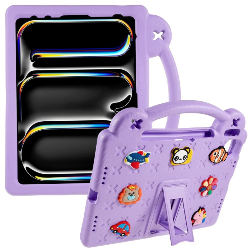 For iPad Pro 11 (2024) Shockproof EVA Foam Stand Shell - Purple