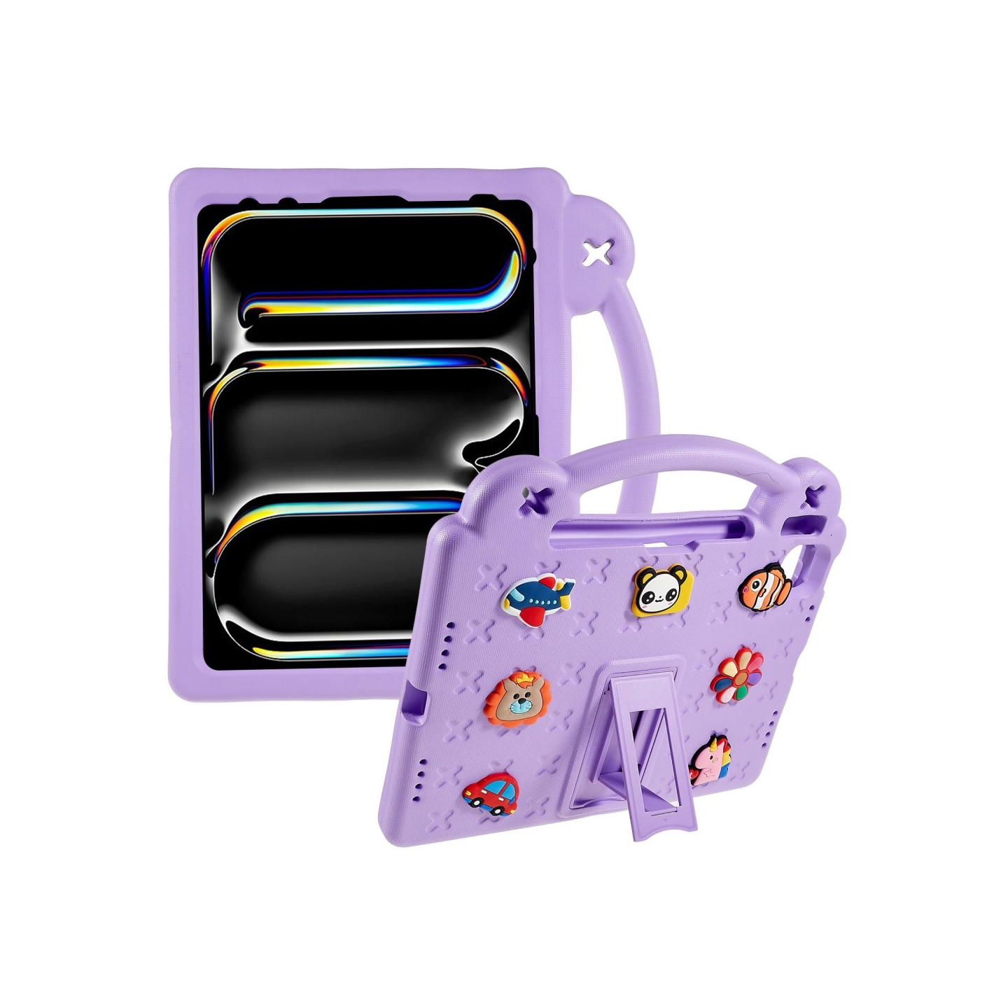 For iPad Pro 11 (2024) Shockproof EVA Foam Stand Shell - Purple