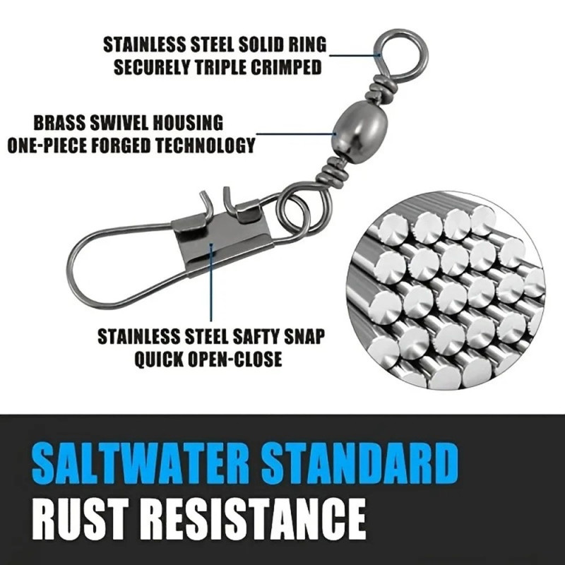 100 pcs ball bearings Swivels Snap Connector Fishing accessories