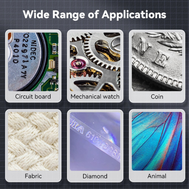 2" IPS - skjerm 500X forstørrelse håndholdt digitalt mikroskop med LED - lys