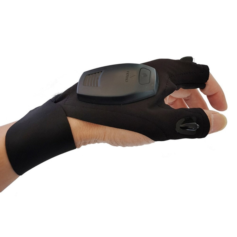 LED flashlight Glove Rechargeable fingerless glove 1pc
