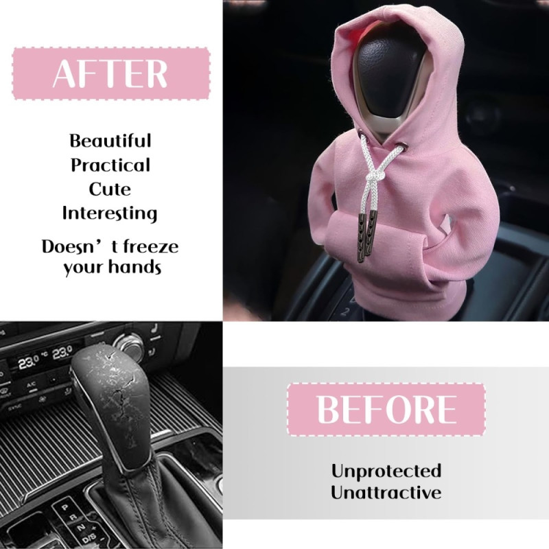 Car Hoodie Protection Design Decoration Gear Shifter - Pink