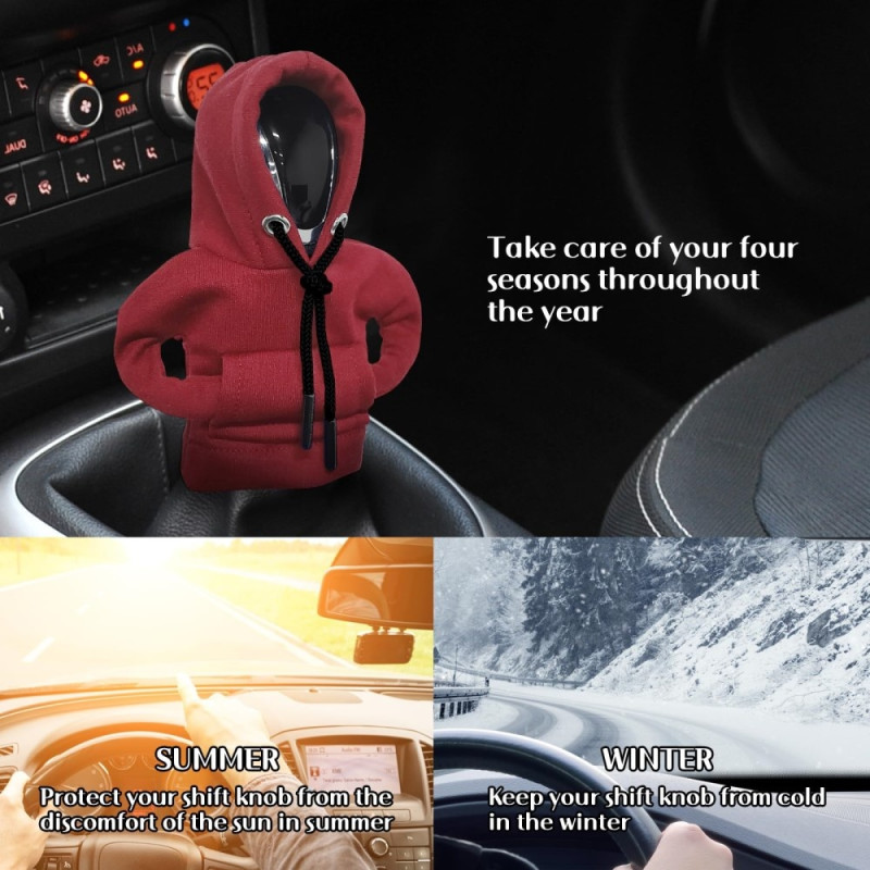 Car Hoodie Protection Design Decoration Gear Shifter - Red