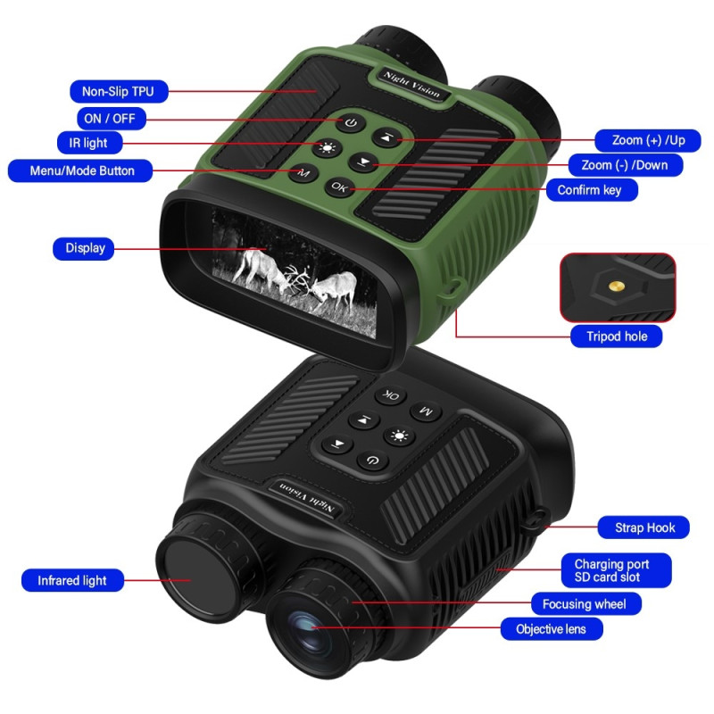 HD Video Binoculars Night Vision Goggles Hunting Camera