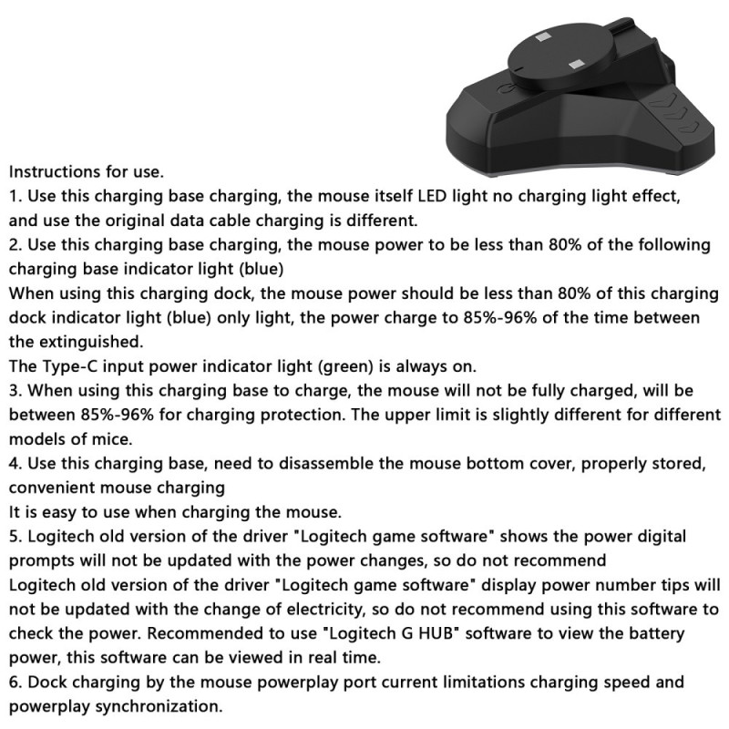 Telakointiasema + kaapeli Logitech G Pro X Superlight / Superlight 2 Mouse - hiirelle