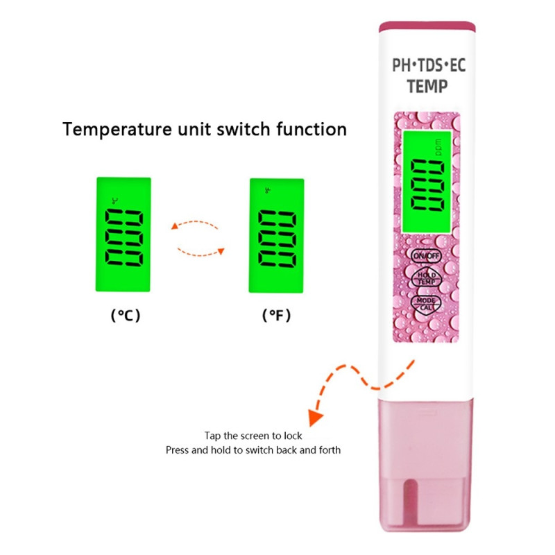 4 - i - 1 test for vandkvalitet PH TDS EC TEMP testpen